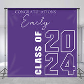 Lofaris Simple Purple Class Of 2024 Custom Grad Backdrop